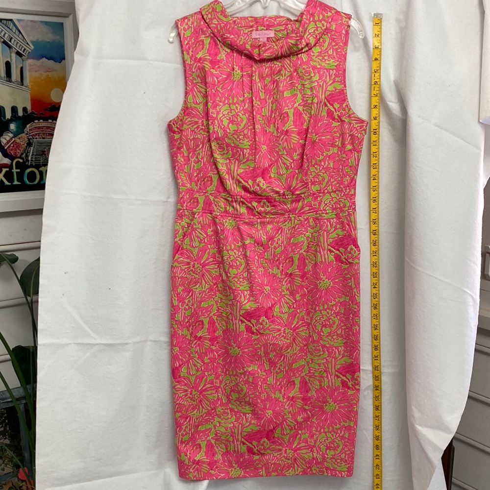 Lilly Pulitzer 💕vintage pink 💕and green💚 midi dress size 12